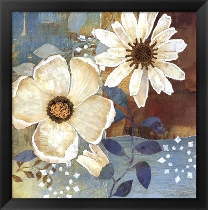 Framed Flowers At Dawn II Print