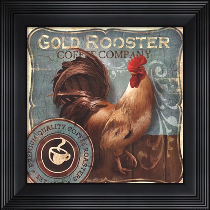 Framed Gold Rooster Print