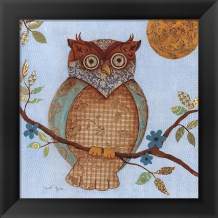 Framed Wise Owl I Print