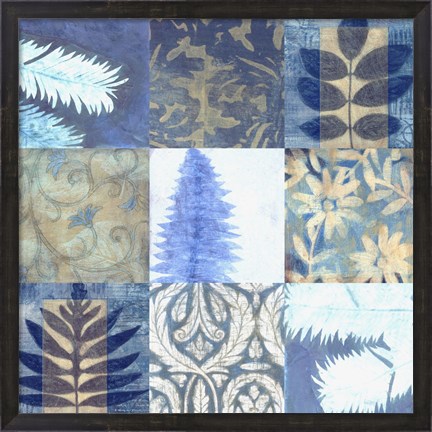 Framed Blue Textures 9 - Patch Print