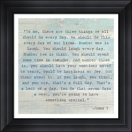 Framed Three Things, Jimmy V Quote Print