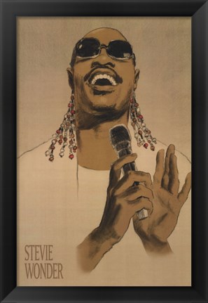 Framed Stevie Wonder Print