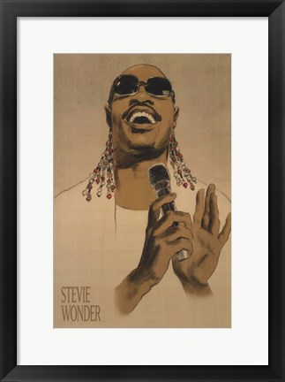 Framed Stevie Wonder Print