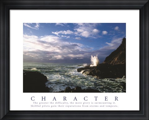 Framed Character-Crashing Waves Print