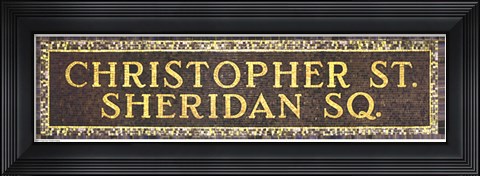 Framed Christopher Street &amp; Sheridan Square Subway Sign Print