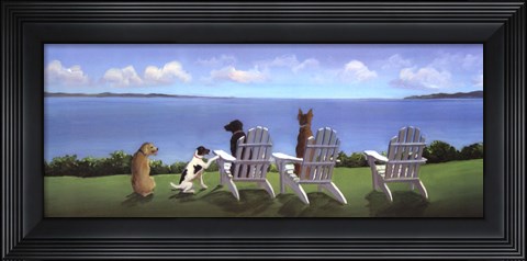 Framed Pups with a View Print