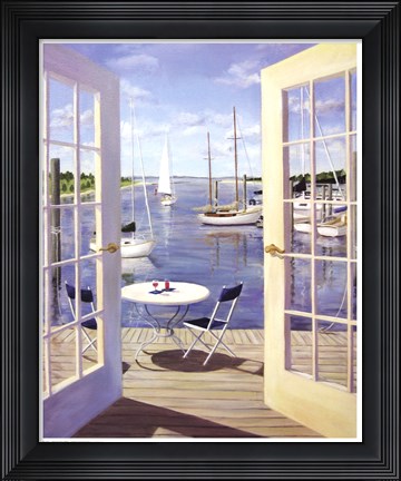 Framed Table on the Harbor Print