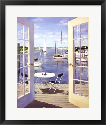 Framed Table on the Harbor Print