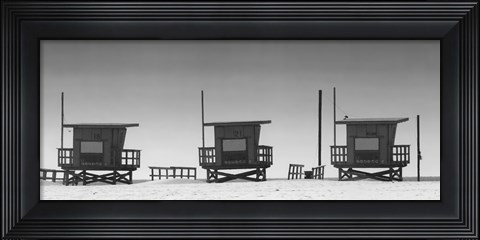 Framed Lifeguard Shacks, Venice Beach Print