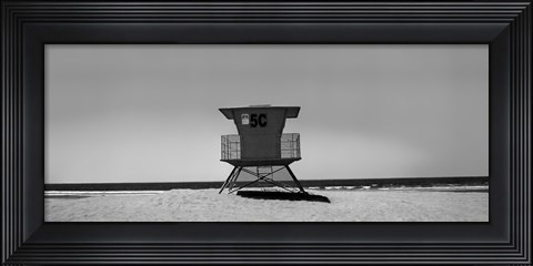 Framed Lone Lifeguard Shack Print
