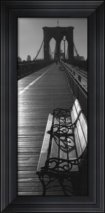 Framed Brooklyn Bridge Benches Print