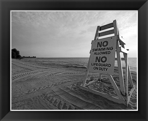 Framed No Swimming Print