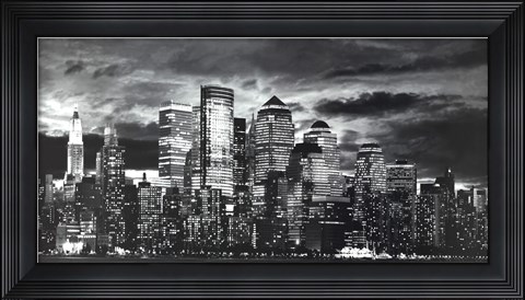 Framed Manhattan Night Light I Print