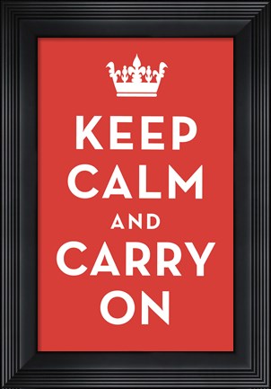 Framed Keep Calm and Carry On (Red) Print