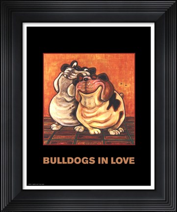 Framed Bulldogs in Love Print
