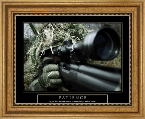 Framed Patience - Military Man Print