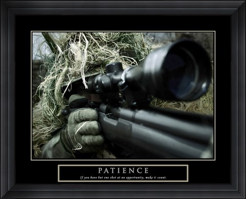 Framed Patience - Military Man Print