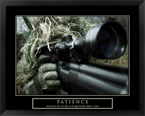 Framed Patience - Military Man Print