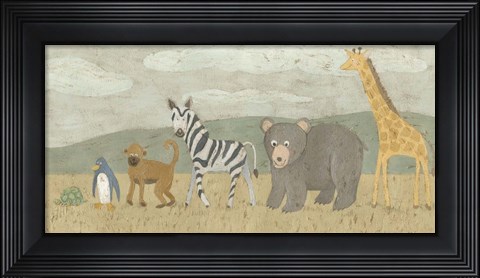 Framed Animals All in a Row II Print
