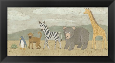 Framed Animals All in a Row II Print