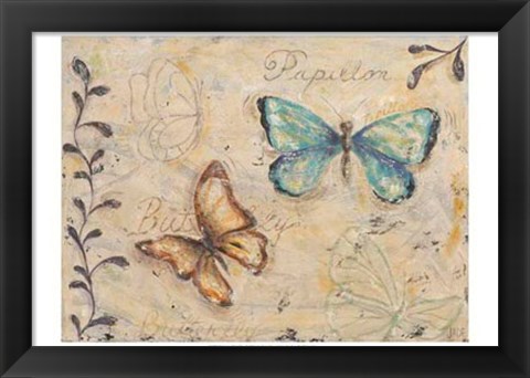 Framed Fluttering Butterflies Print