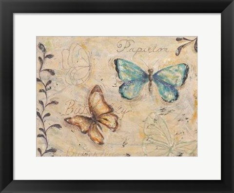 Framed Fluttering Butterflies Print