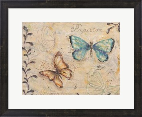 Framed Fluttering Butterflies Print