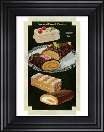 Framed French Pastries I Print