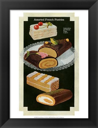 Framed French Pastries I Print