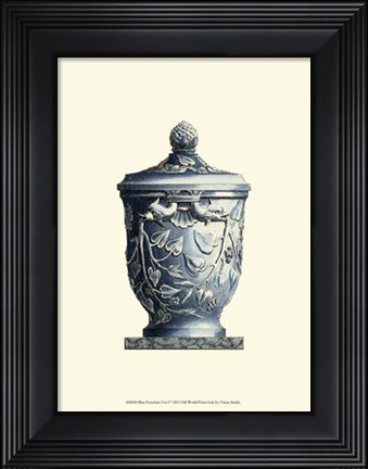 Framed Blue Porcelain Urn I Print