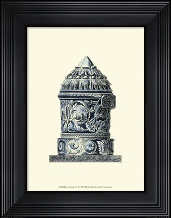Framed Blue Porcelain Urn II Print