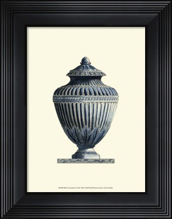 Framed Blue Porcelain Urn III Print