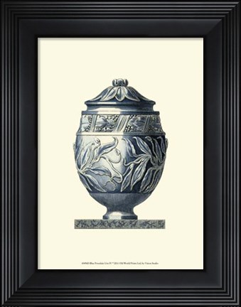Framed Blue Porcelain Urn IV Print