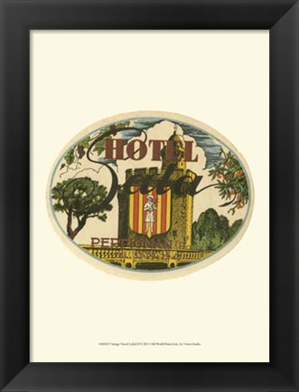 Framed Vintage Travel Label II Print