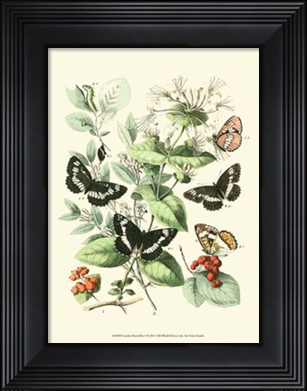 Framed Garden Butterflies I Print