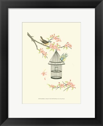 Framed Small Birds on a Branch I Print