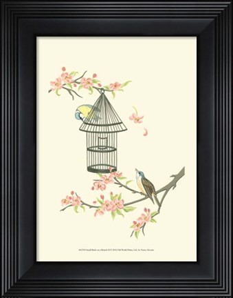 Framed Small Birds on a Branch II Print