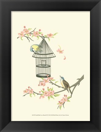 Framed Small Birds on a Branch II Print