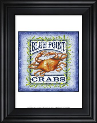 Framed Seafood Sign I Print