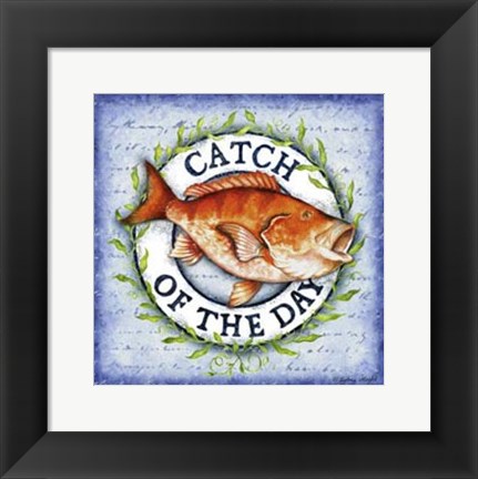 Framed Seafood Sign II Print