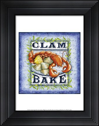 Framed Seafood Sign III Print