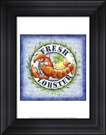 Framed Seafood Sign IV Print