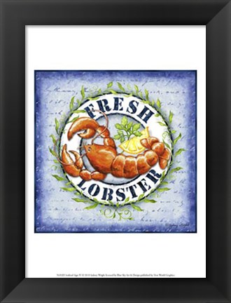 Framed Seafood Sign IV Print