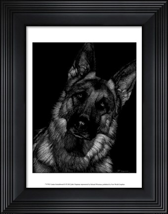 Framed Canine Scratchboard II Print