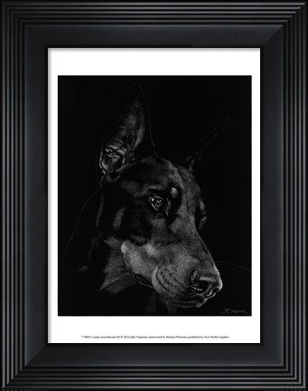 Framed Canine Scratchboard III Print