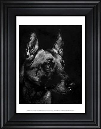 Framed Canine Scratchboard V Print