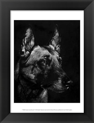 Framed Canine Scratchboard V Print