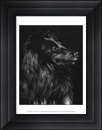 Framed Canine Scratchboard VI Print