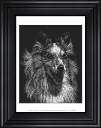 Framed Canine Scratchboard VIII Print
