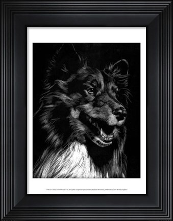 Framed Canine Scratchboard X Print
